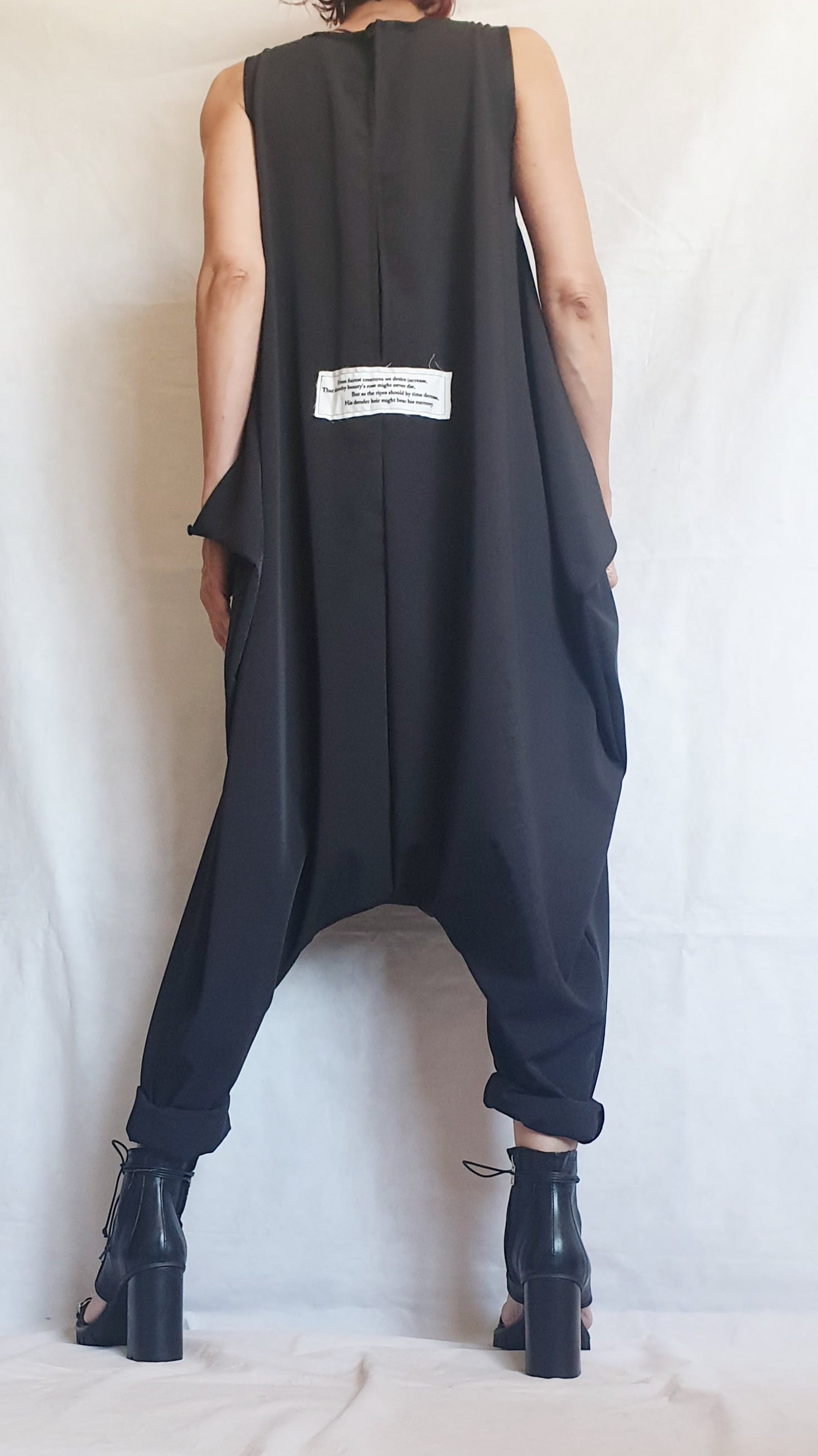 Asymmetric Long Jumpsuit/harem Jumpsuit/boho Jumpsuit/ Gothic - Etsy