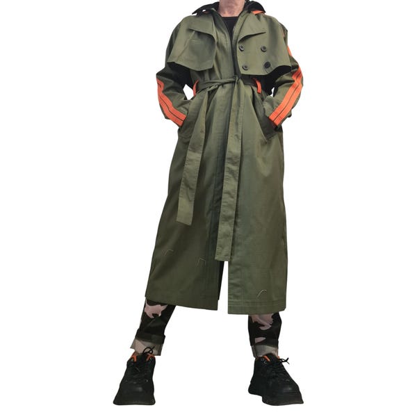 Conjunto de dos piezas verde militar / Chaleco sin mangas con chaqueta corta / atuendo para mujer / ropa arquitectónica