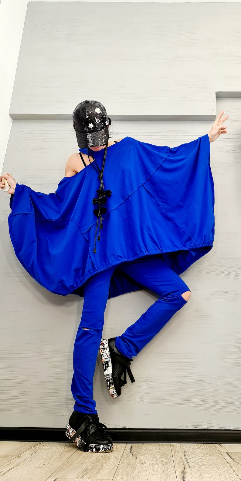 Asymmetric Tunic Top Women Designer Set Leggings Tunic Set Asymmetric Cotton Set New collection Extravagant Cotton Women Set