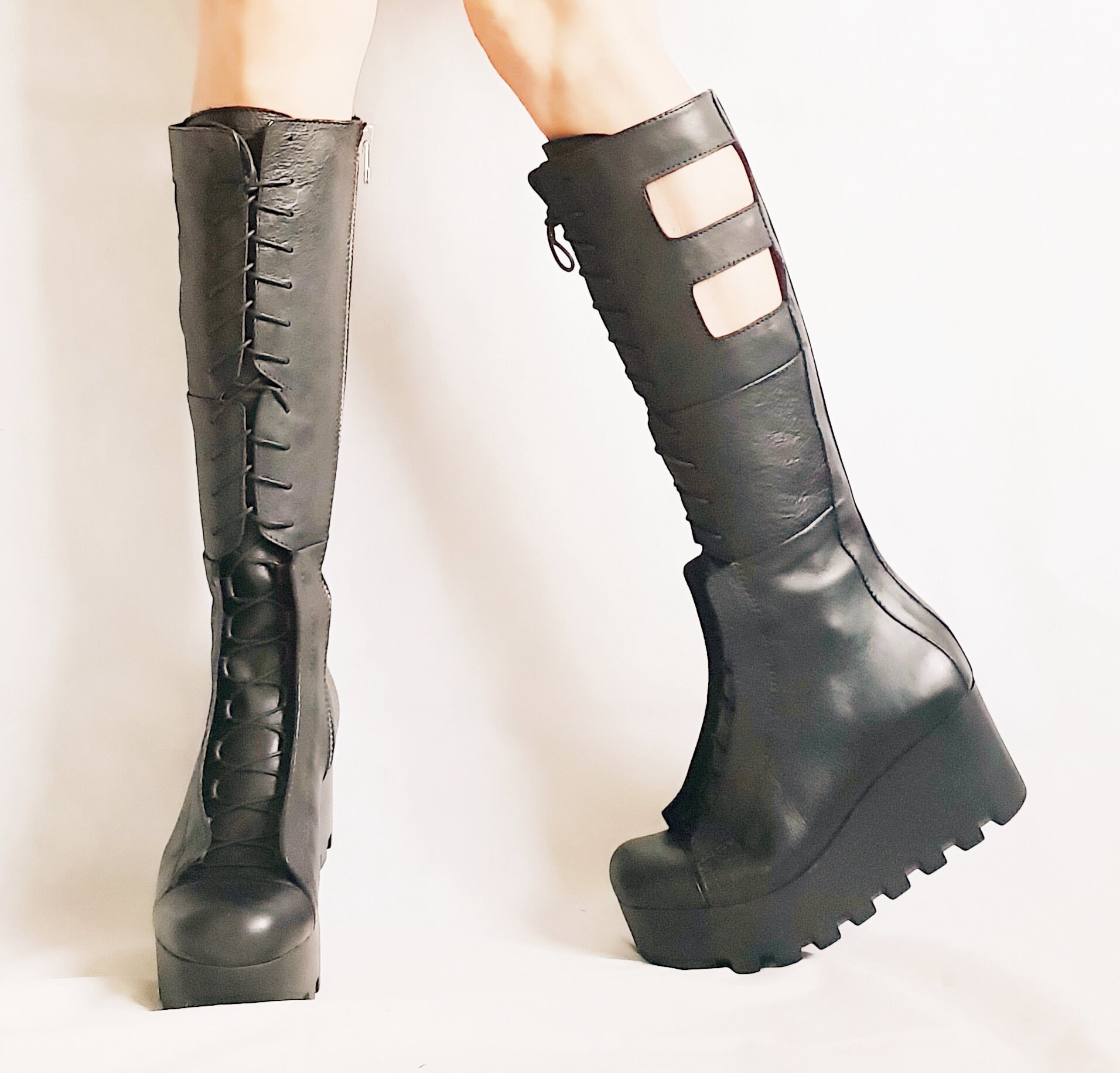 leather gladiator boots