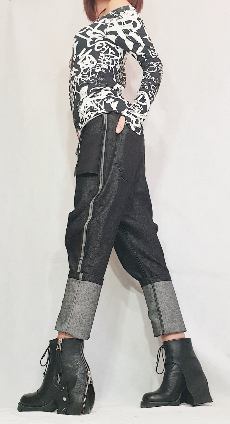 Casual Denim Harem PantsExtravagant PantsBoho PantsBaggy PantsUnisex DenimWomen Denim Harem