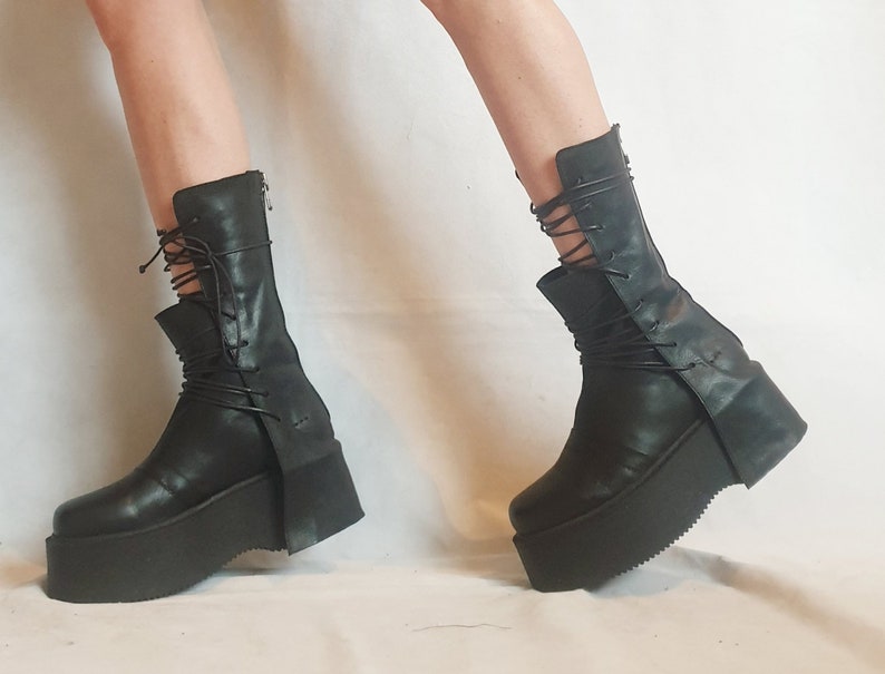 Extravagant Women Boots Black Platform Shoes Platform All image 5