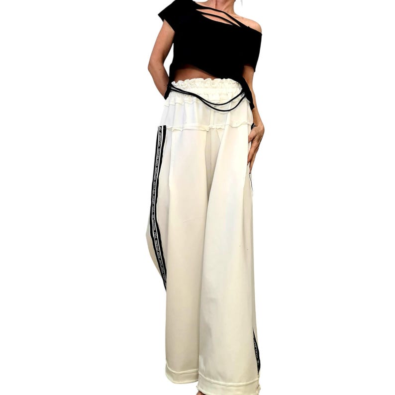 Nieuwe collectie losse avant-garde broeken, harembroek dames, extravagante katoenen broeken, vrijetijdsbroeken, punkbroeken, losse broeken afbeelding 12