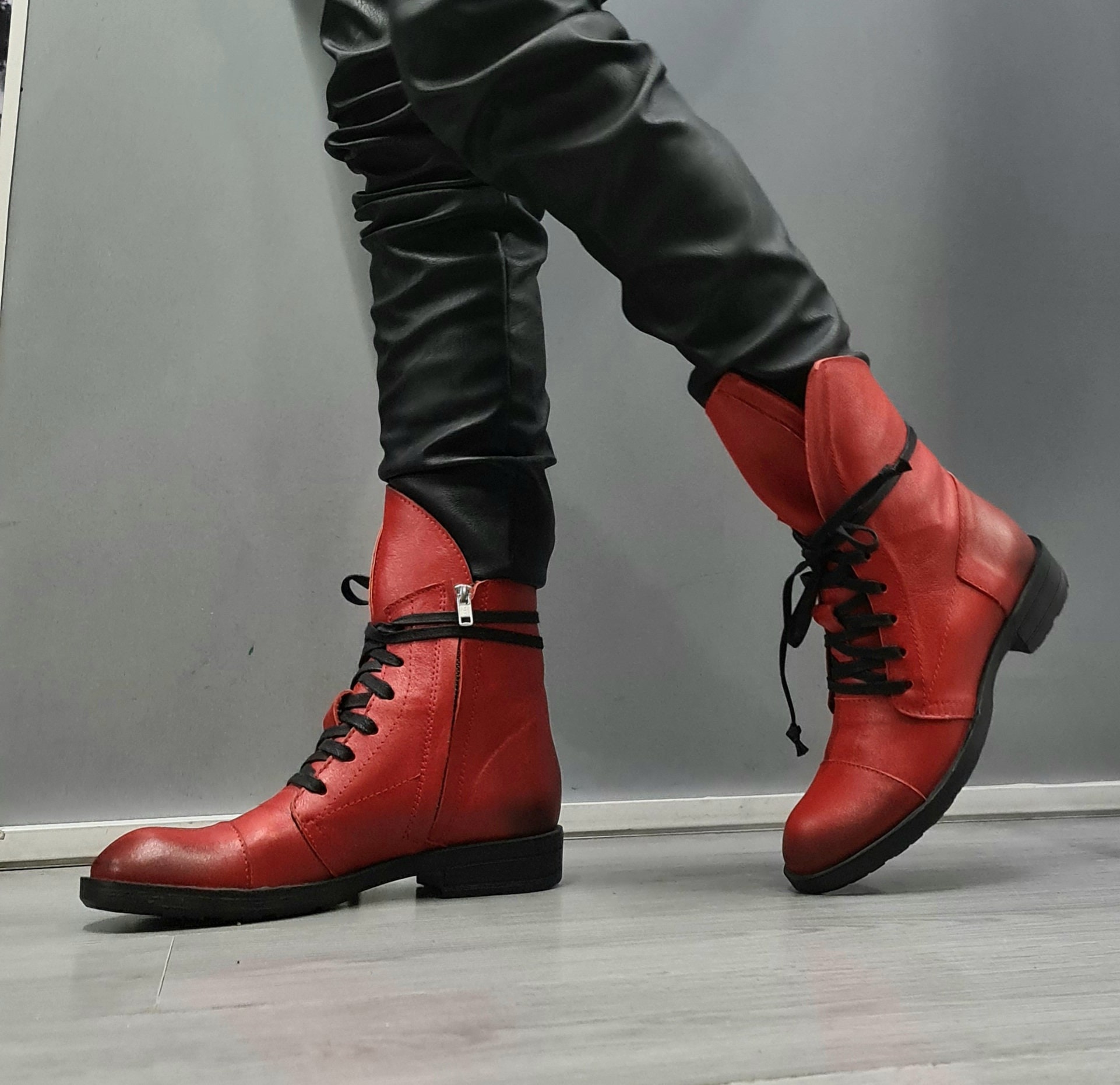 mens black cap toe boots