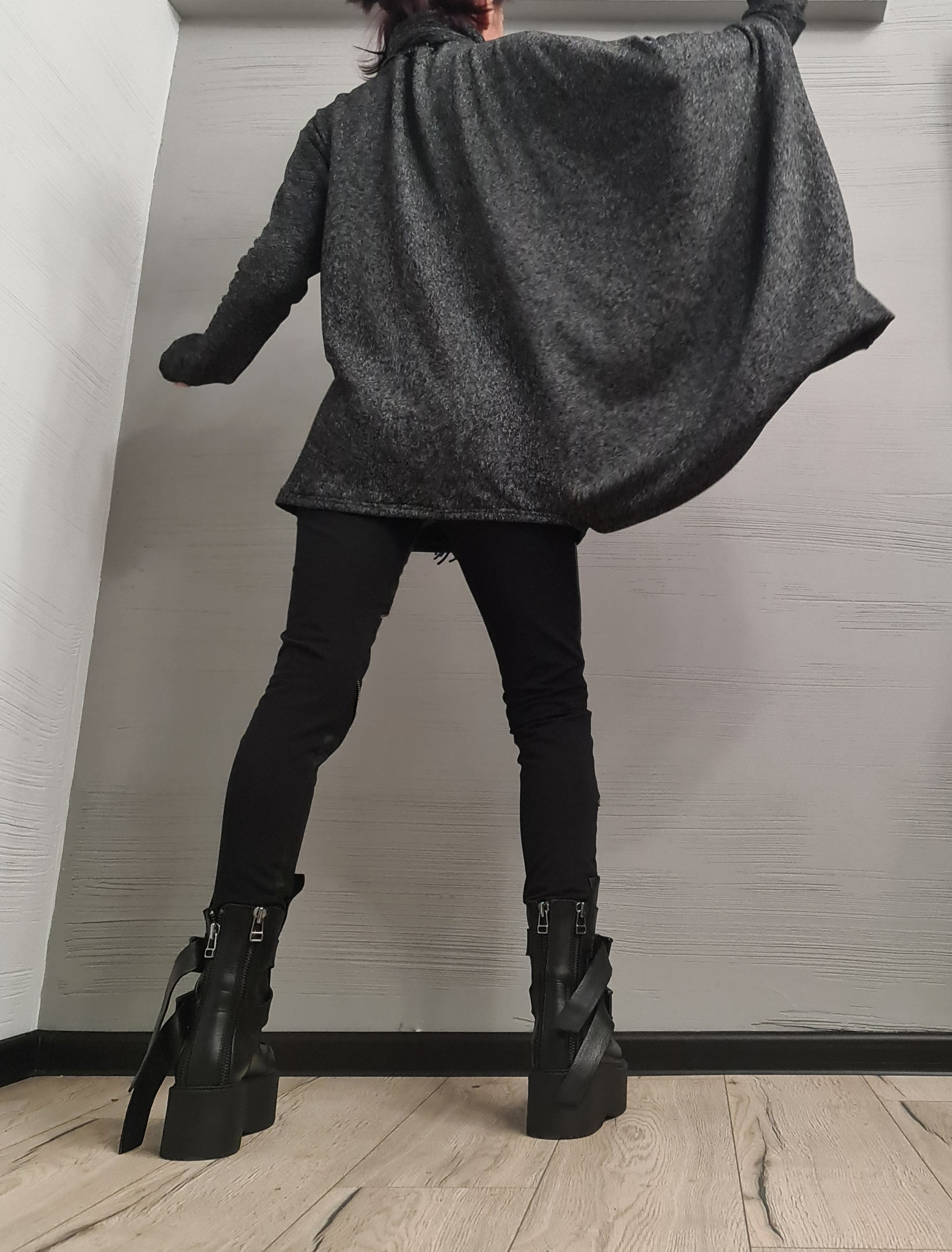 Avant-Garde Asymmetric Hem Tunic Dress