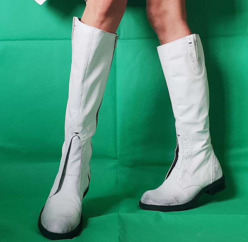 Winter Boots White Boots Flat Boots Leather Boots High Etsy