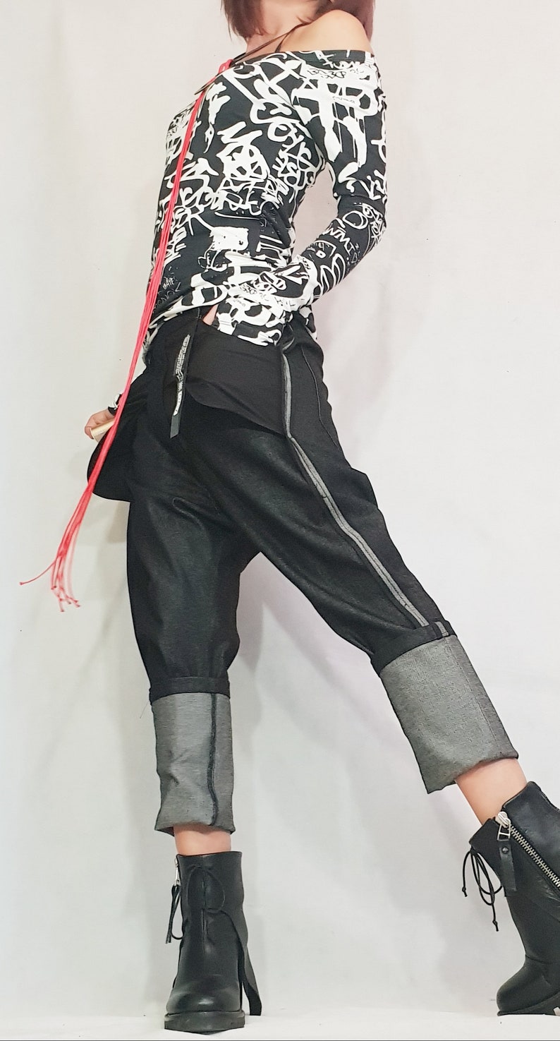 Casual Denim Harem PantsExtravagant PantsBoho PantsBaggy PantsUnisex DenimWomen Denim Harem