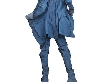 Women’s Denim Blazer: Asymmetric, Avant Garde - Plus Size Options