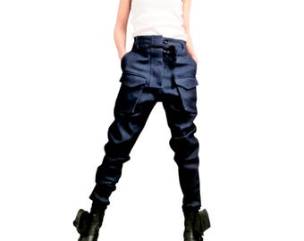 Pantaloni harem in denim: stile casual urbano (vestibilità ampia, tasche)