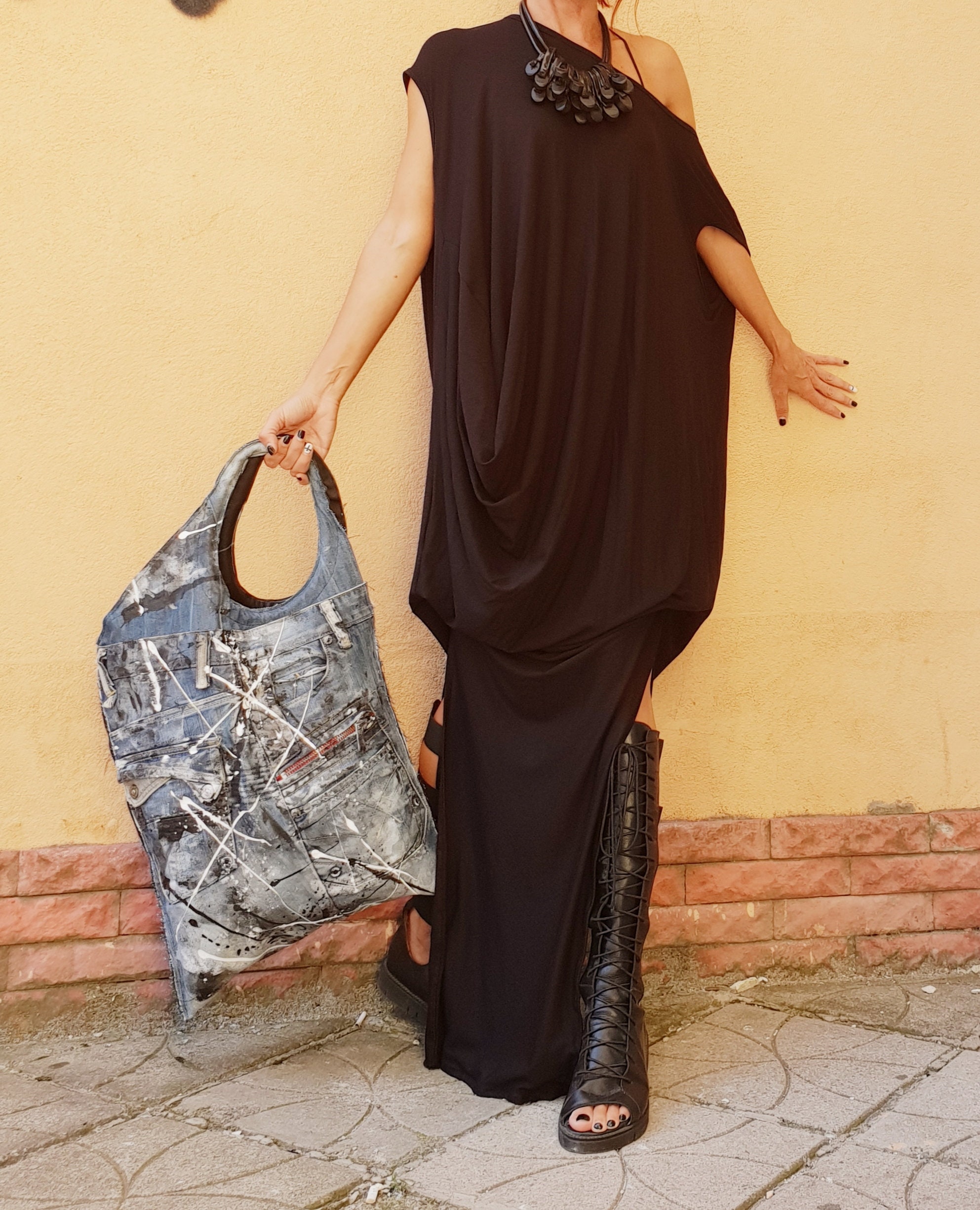 Black Extravagant Dress Grunge Dress Plus Size Clothing - Etsy