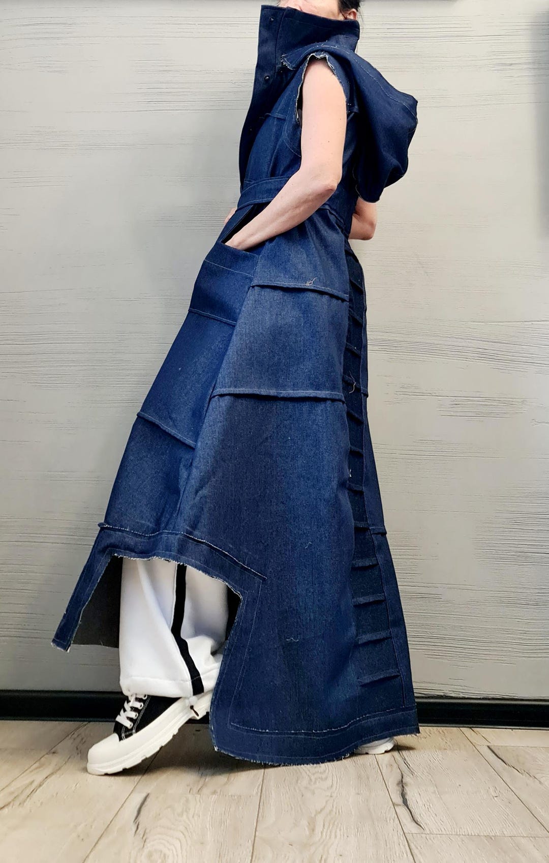 No Strings Attached - Denim Vest Full length