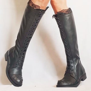 Black Leather Boots, Winter Boots, Steampunk Boots, Combat Shoes, Leather Shoes, Gothic Boots, Combat Boots, Grunge Boots, Comfortable