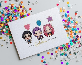 Verjaardagskaart - K-Pop Demon - Huntrix - Huntrix Verjaardagskaart - Gepersonaliseerde kaart
