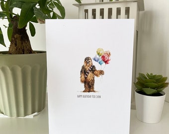 Digital Birthday Card - Star Wars - Star Wars Card - Happy Birthday - Birthday - Chewbacca - Instant Download
