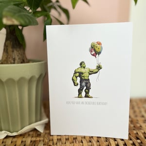 Verjaardagskaart - marvel - Avengers Card - Avengers - Gefeliciteerd met je verjaardag - Verjaardag - Hulk - Verjaardagskaart woordspeling