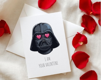 Printable Star Wars Valentines Day Card - Darth Vader - Instant Download