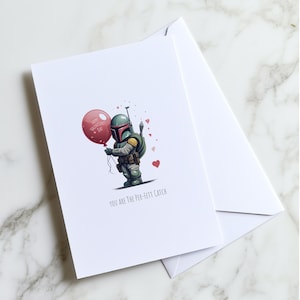 Tarjeta de San Valentín - Tarjeta de aniversario - Star Wars - Tarjeta de Star Wars - San Valentín - Aniversario - Bobafett - Descarga instantánea