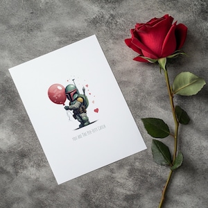 Tarjeta digital de San Valentín - Tarjeta de aniversario - Star Wars - Tarjeta de Star Wars - San Valentín - Aniversario - Bobafett - Descarga instantánea