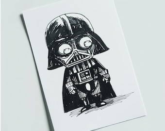 Lustiger Darth Vader Print - Star Wars Film Wandkunst (Digitaler Download)
