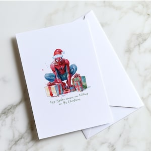 Cartão de Natal do Homem-Aranha - Marvel - Cartão Marvel - Natal - Cartão do Homem-Aranha - Xmas