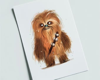 Lustiger Chewbacca Kunstdruck - Star Wars Wand-Dekor (Digitaler Download)