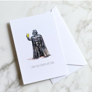 Carte de fête des pères - fête des pères - carte de jeu de mots - carte de Dark Vador - Star Wars - papa - carte de Star Wars - Dark Vador