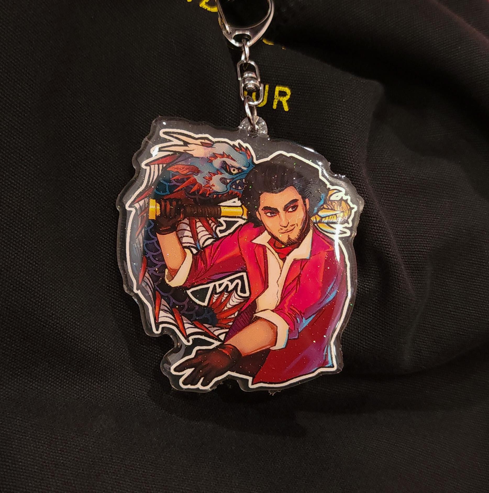 Kasuga Ichiban Keychain (7cm) | Glitter Epoxy Keychain