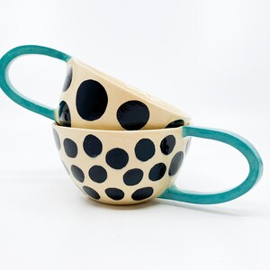METKA & RUDOLF Handmade, ceramic coffee mug, turquoise, ceramic tea cup, circle, wedding gift, gift for mom, housewarming present, METKA & RUDOLF