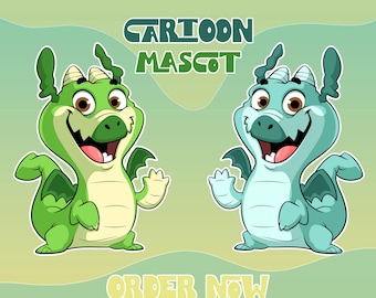 Custom Mascot Character | Personalized Logo Illustration | Dragon Cartoon Mascot