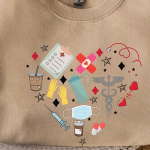 Registered Nurse Sweatshirt and Hoodie for Work Cute Nurse Shirt New Nurse t-shirt RN Nurse tshirt gift for Nurse Shirt Nursing School