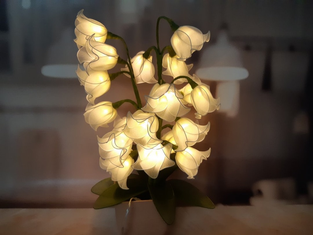 Lily of The Valley Flowers Night Light DIY Battery Operated Dome