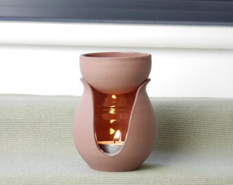 Handmade Ceramic Oil Burner, Modern Home Decor, Minimalist Scandinavian Tealight Holder