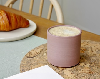 Handmade Ceramic Handleless Mug, Contemporary Wheel Thrown Tumbler, 250ml / 8.5 fl oz, Modern Coffee Cup