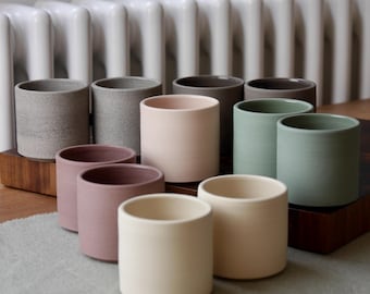Handmade Ceramic Espresso Tumblers, Miniature Stoneware Coffee Cups, 100 ml / 3.4 oz, Coffee Gifting