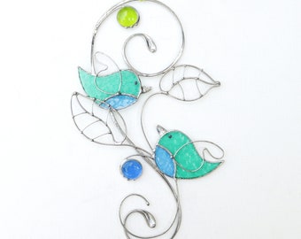 Stained Glass Art Suncatcher Window hangings Bird Handmade Home decor Gift