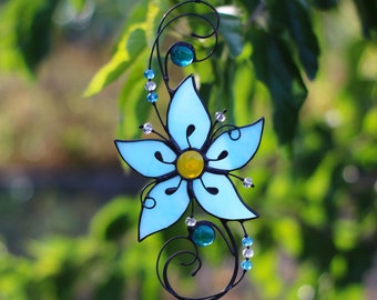 Flower Suncatcher Stained Glass Art Window hangings decoration Home decor Gift