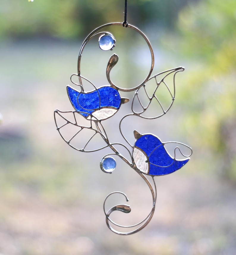 Stained Glass Art Suncatcher Window Max Shipping included 68% OFF Home hangings Bird Handmade
