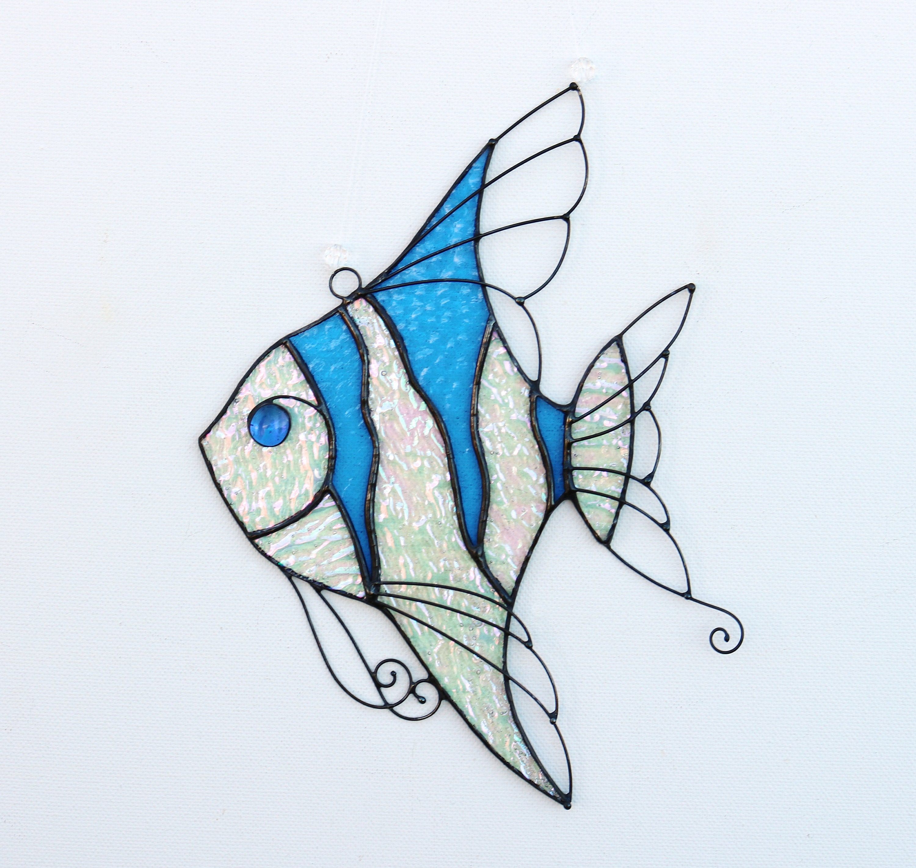 FISH Stained Glass Art Suncatcher Window hangings Handmade Etsy