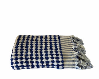 Hand Made - Hand Towels - Original Turkish Towels by Lady Ocean Navy