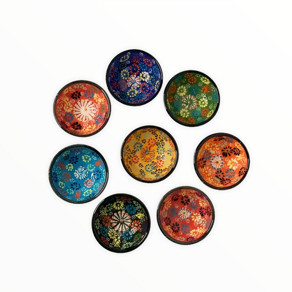 Collection de bols en céramique turque faits à la main et peints à la main « 8CM »