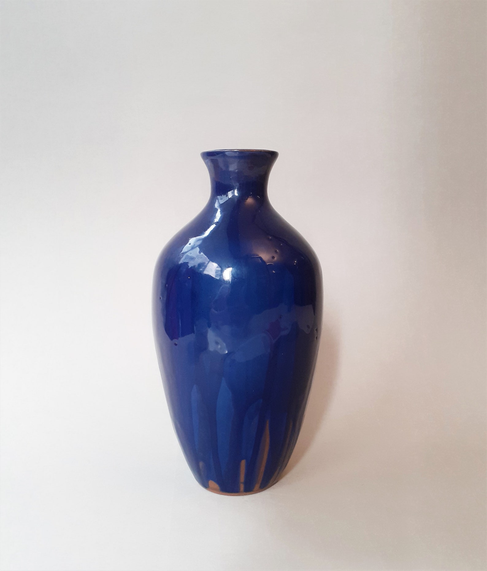 Navy Blue Vase ceramic 22 cm. Classical Greek shape. Amphora Etsy