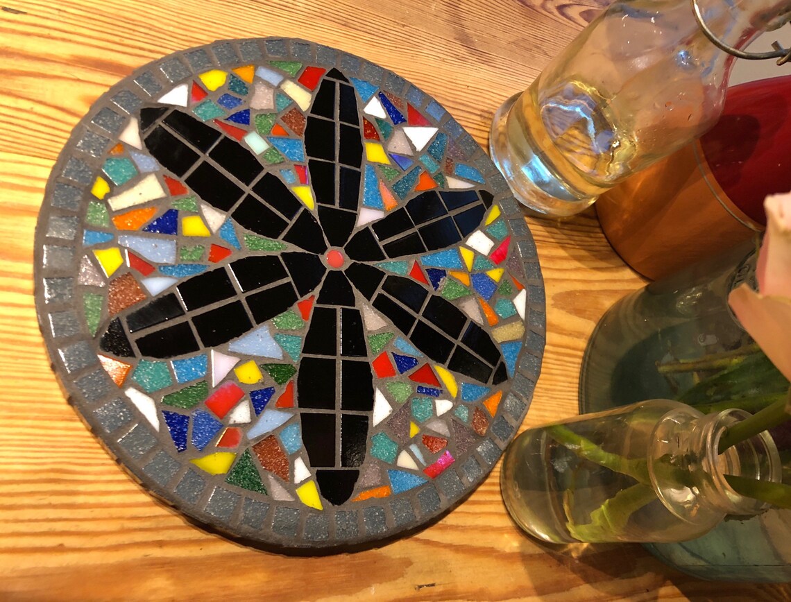 Mosaic Plant Stand Mosaic Patterned Glass Pot Stand Mosaic Etsy New