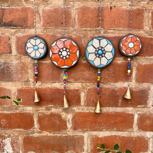 Mosaic Wind Chime, Decorative Mosaic,  Stained Glass Wind Chime, Mosaic Sun Catcher/Wind Chime, Garden Mosaic, Garden Gift, Sun Catcher