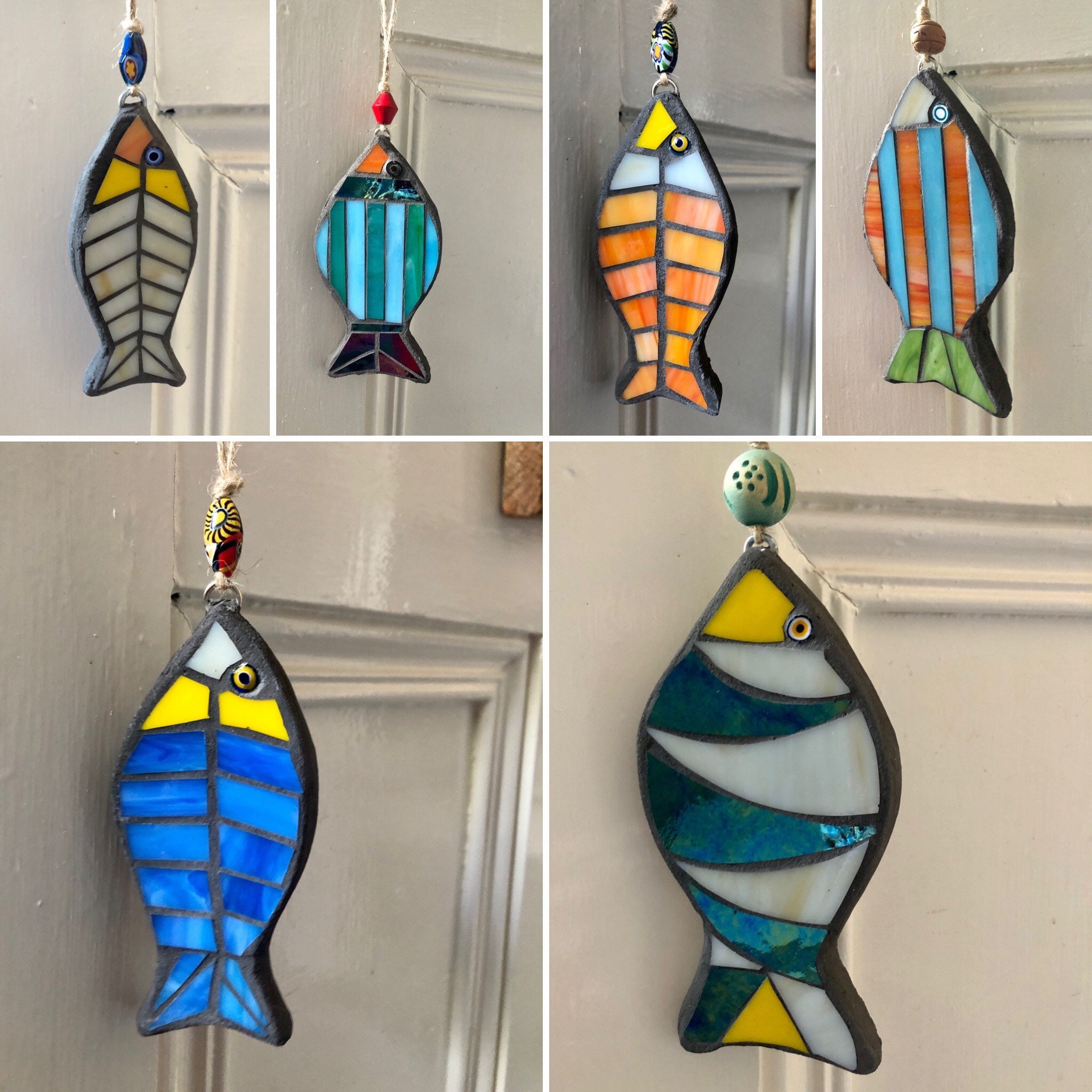 Mosaic Fish Decoration Stained Glass Fish Mosaic Art Etsy UK