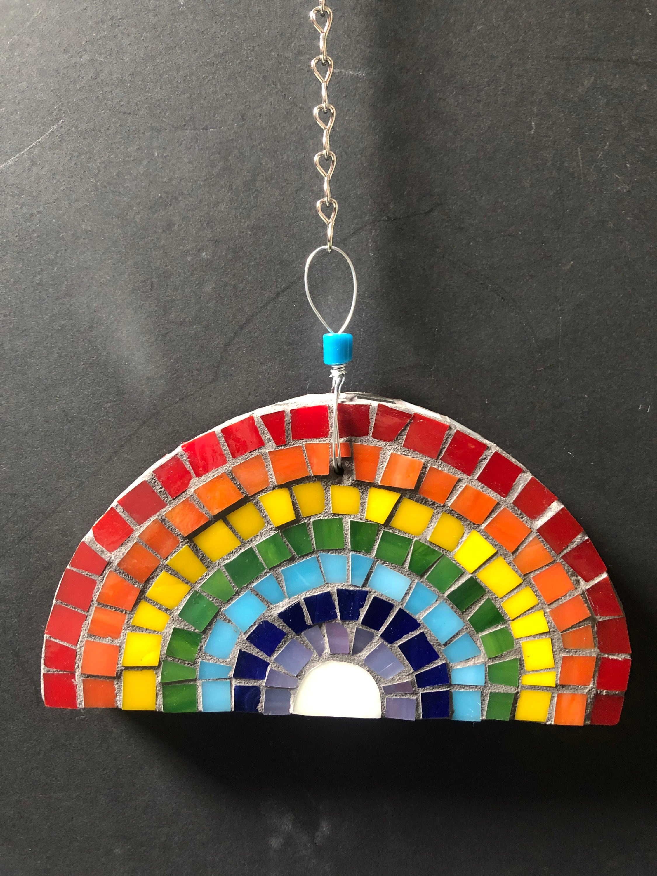 Mosaic Rainbow Sun Catcher Mosaic Art Garden Sun Catcher Etsy