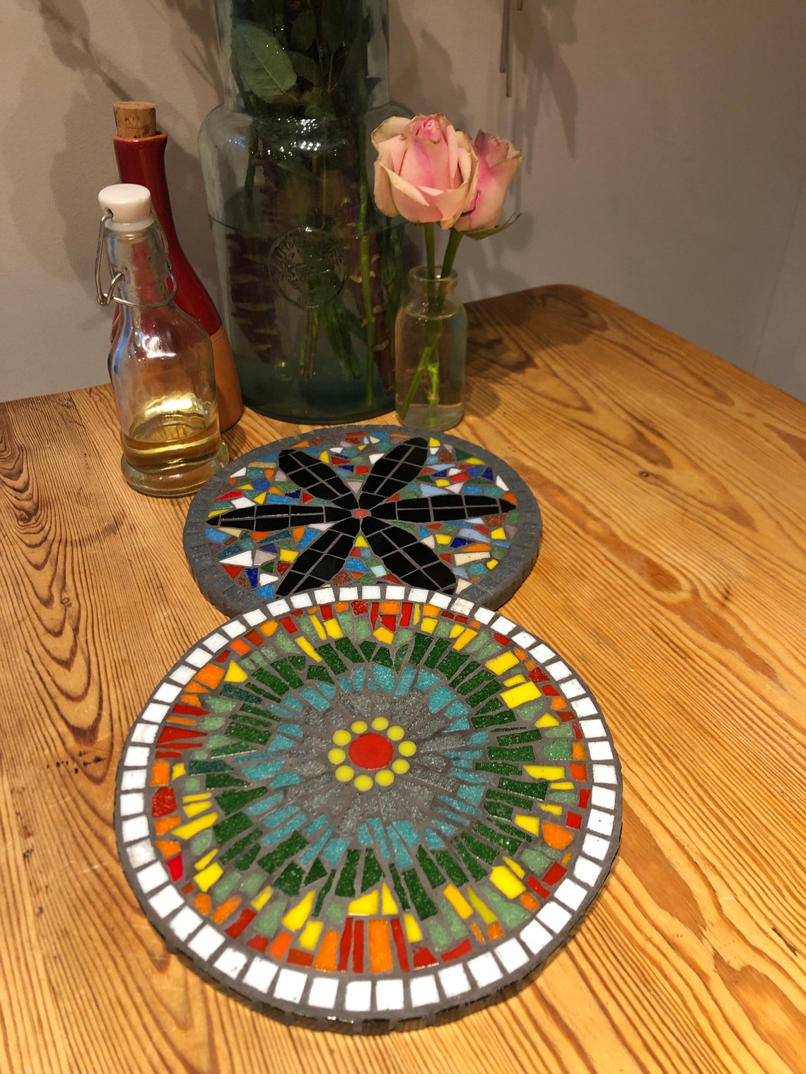 Mosaic Plant Stand Mosaic Patterned Glass Pot Stand Mosaic Etsy New