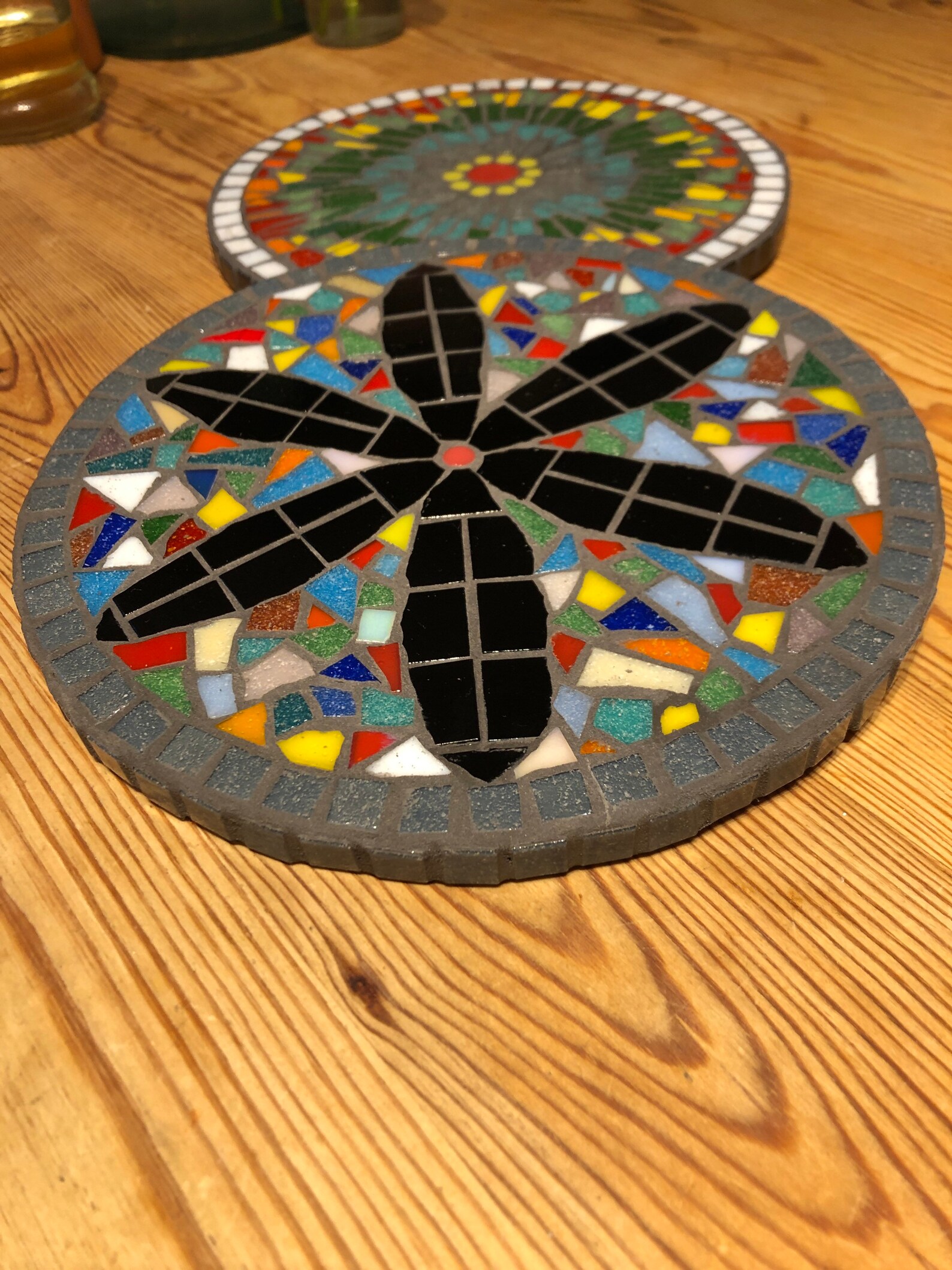 Patterned Mosaic Plant Stand Mosaic Glass Pot Stand Mosaic Etsy