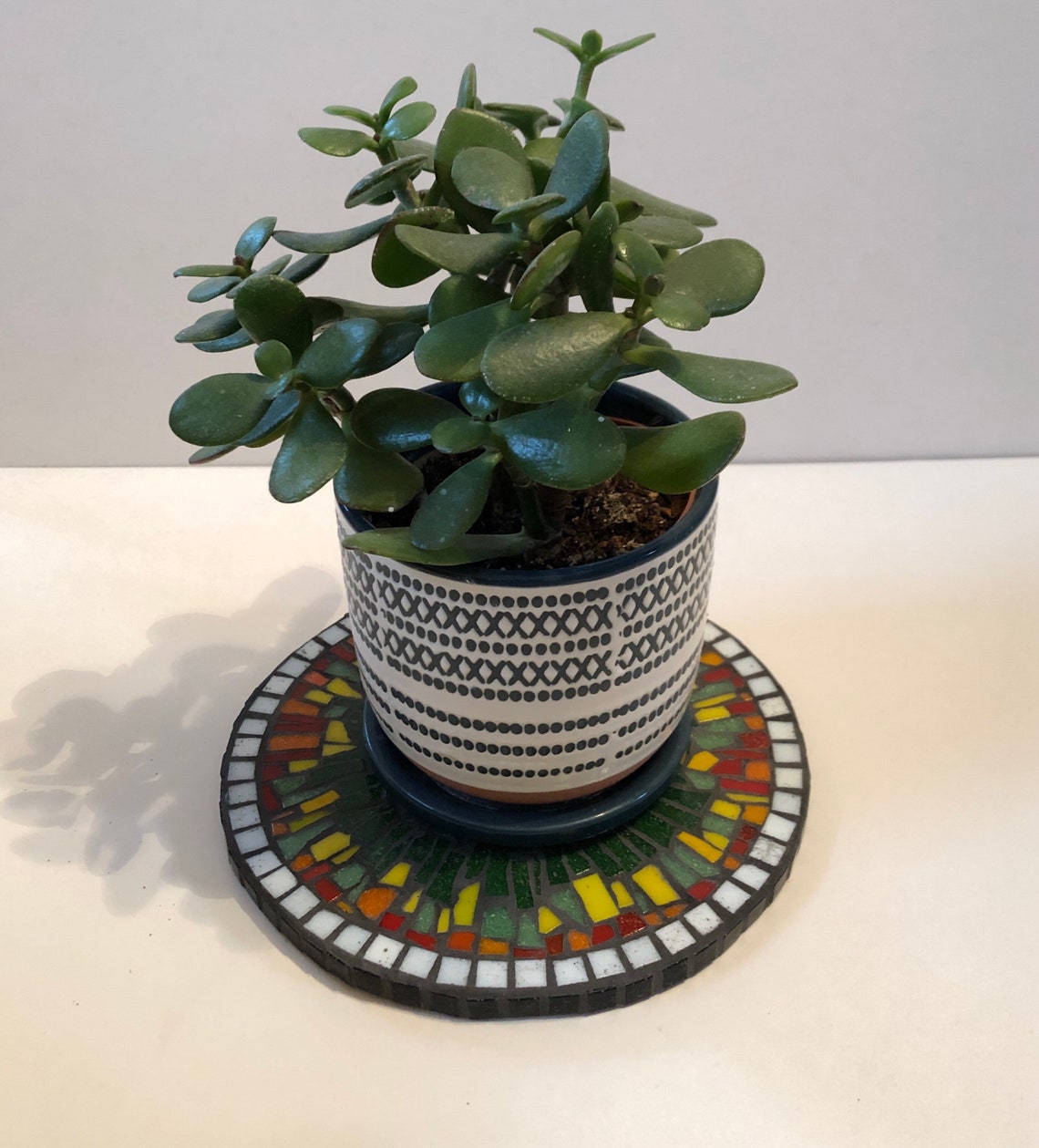 Mosaic Plant Stand Mosaic Patterned Glass Pot Stand Mosaic Etsy New