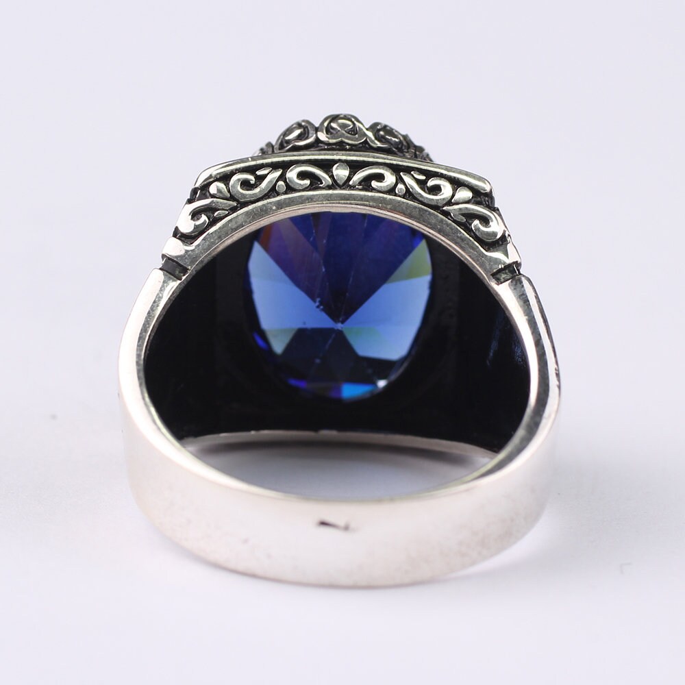 Handmade Mens Silver Tanzanite Ring925 Silver Oval Tanzanite Etsy