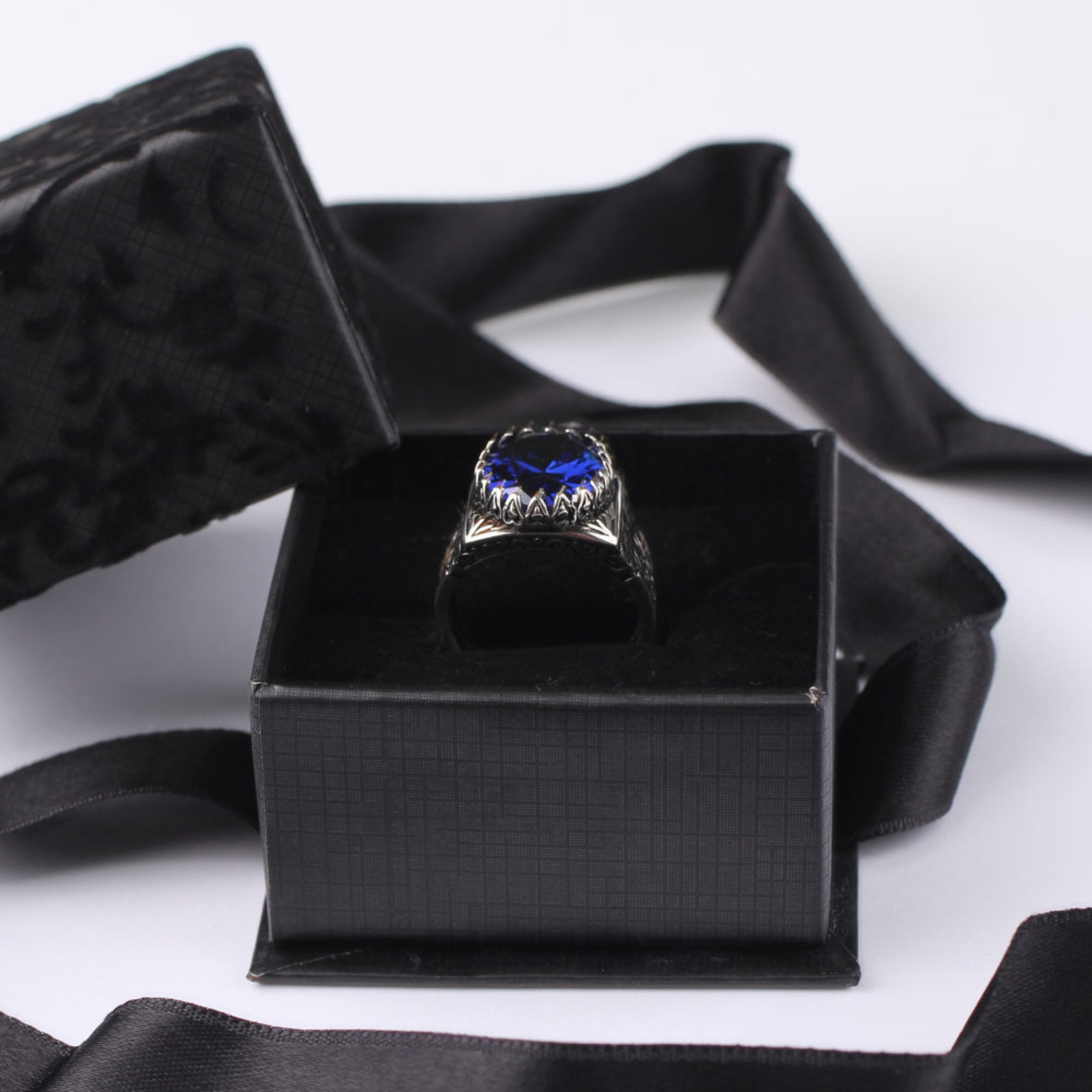 Handmade Mens Silver Tanzanite Ring925 Silver Oval Tanzanite Etsy